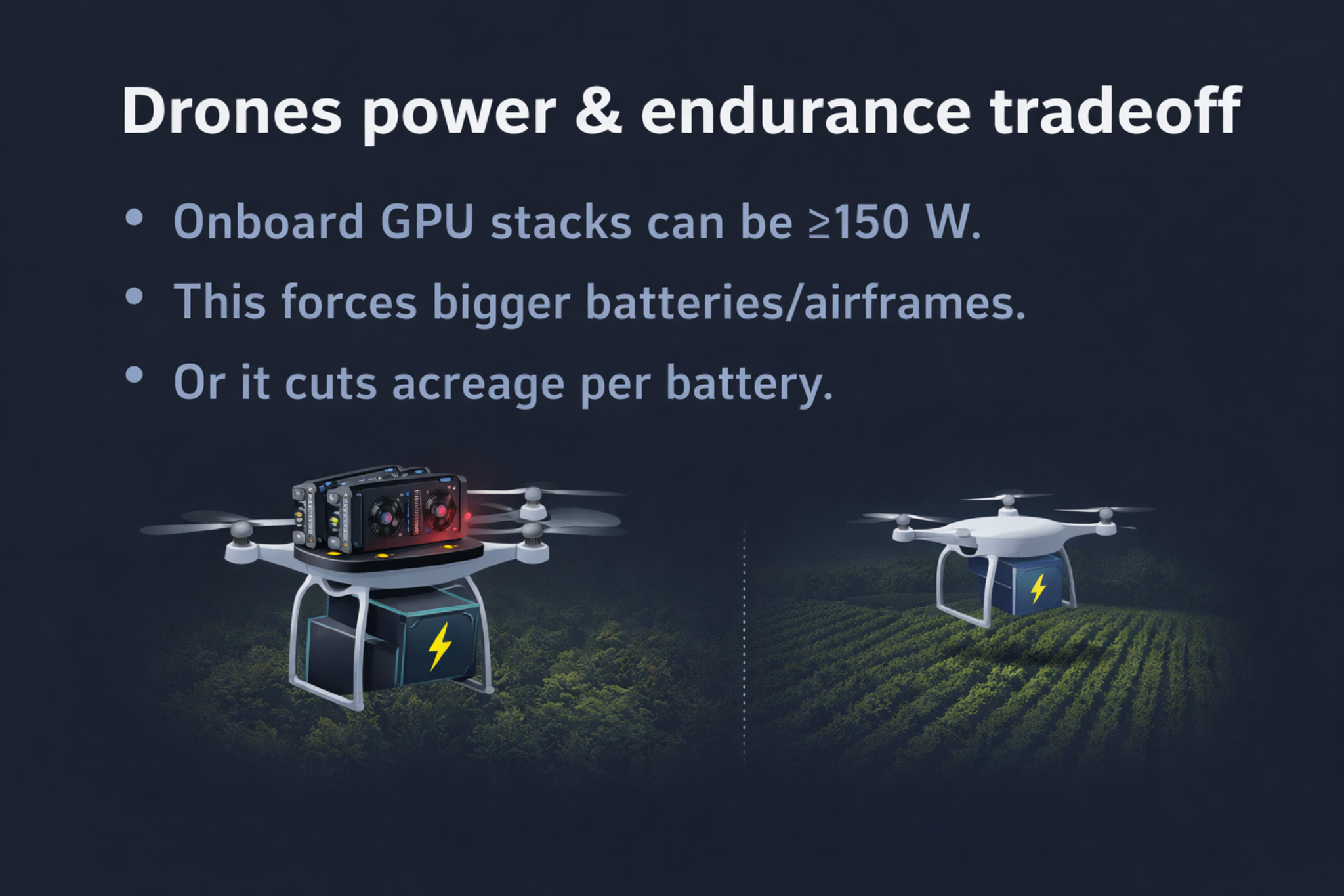 Drone power and endurance tradeoff